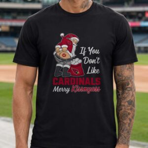 Arizona Cardinals Santa Merry Kiss my Ass Funny Christmas T-Shirt