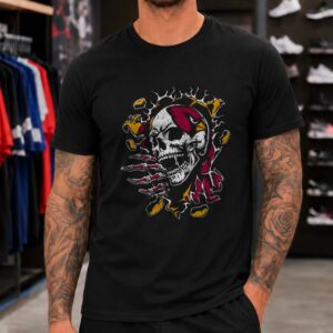 Arizona Cardinals Skull Breaking Through Skeleton T-Shirt