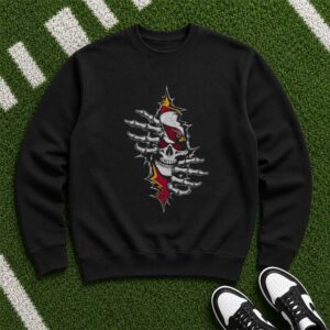 Arizona Cardinals Skull Ripping Skeleton Hands T-Shirt