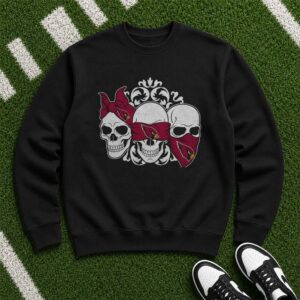 Arizona Cardinals Three Skulls Bandana Fan T-Shirt