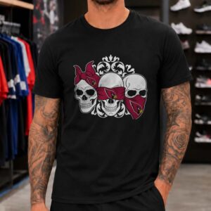 Arizona Cardinals Three Skulls Bandana Fan T-Shirt