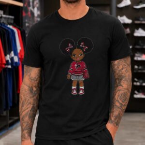 Atlanta Falcons Cute Black Girl Afro Puffs Football Fan T-Shirt