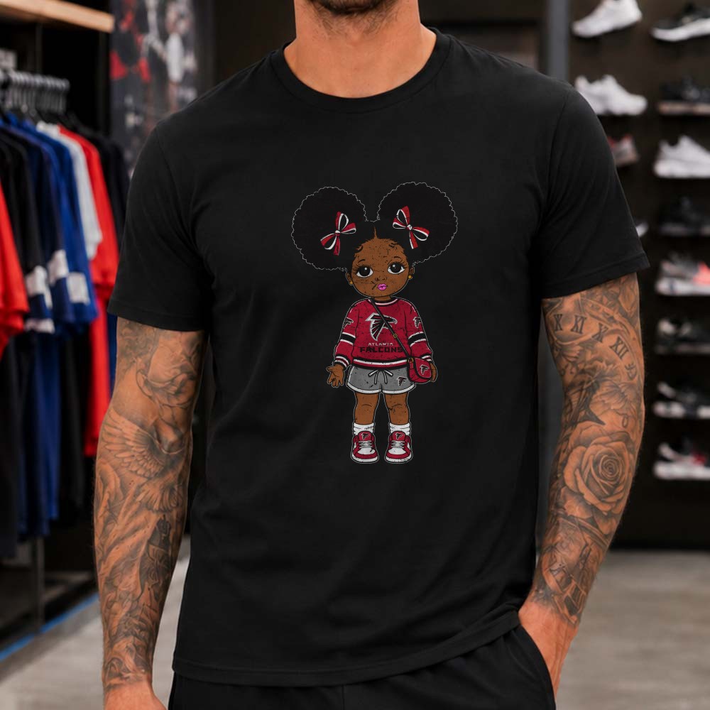 Atlanta Falcons Cute Black Girl Afro Puffs Football Fan T-Shirt Atlanta Falcons Cute Black Girl Afro Puffs Football Fan T-Shirt
