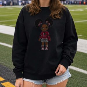Atlanta Falcons Cute Black Girl Afro Puffs Football Fan T-Shirt