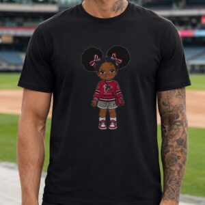 Atlanta Falcons Cute Black Girl Afro Puffs Football Fan T-Shirt