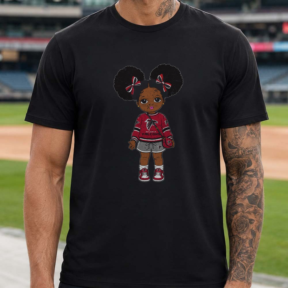 Atlanta Falcons Cute Black Girl Afro Puffs Football Fan T-Shirt Atlanta Falcons Cute Black Girl Afro Puffs Football Fan T-Shirt