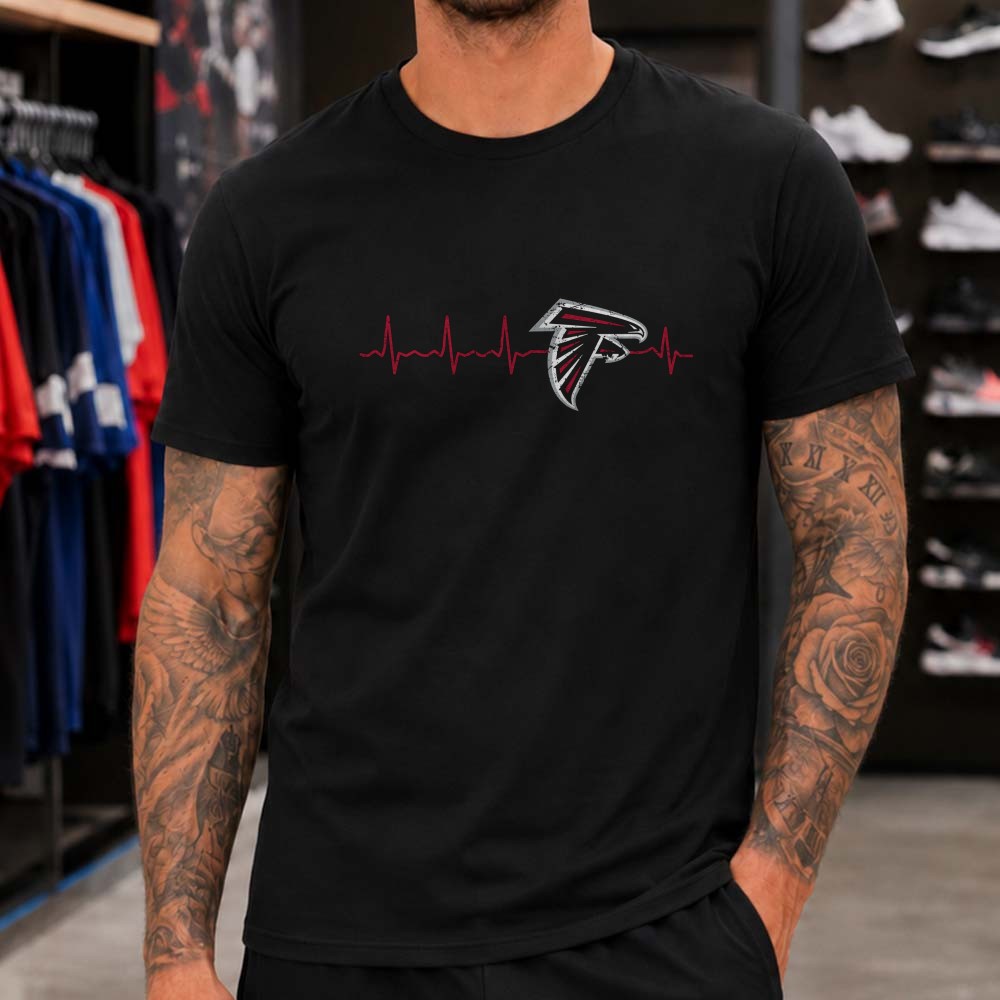 Atlanta Falcons Heartbeat EKG Football Fan T-Shirt Atlanta Falcons Heartbeat EKG Football Fan T-Shirt