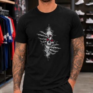 Atlanta Falcons Skull Skeleton Hand Ripping Through Football Fan T-Shirt