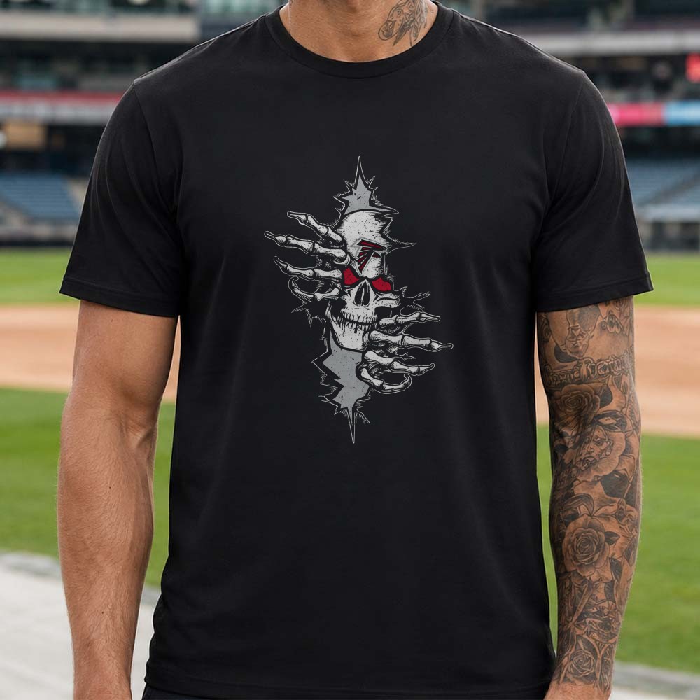 Atlanta Falcons Skull Skeleton Hand Ripping Through Football Fan T-Shirt Atlanta Falcons Skull Skeleton Hand Ripping Through Football Fan T-Shirt