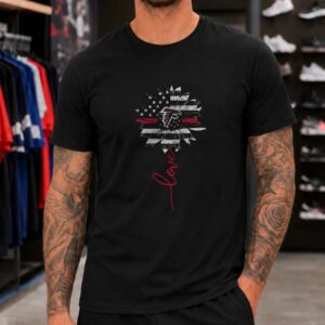 Atlanta Falcons Sunflower American Flag Love Football Fan T-Shirt