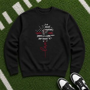 Atlanta Falcons Sunflower American Flag Love Football Fan T-Shirt