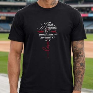 Atlanta Falcons Sunflower American Flag Love Football Fan T-Shirt