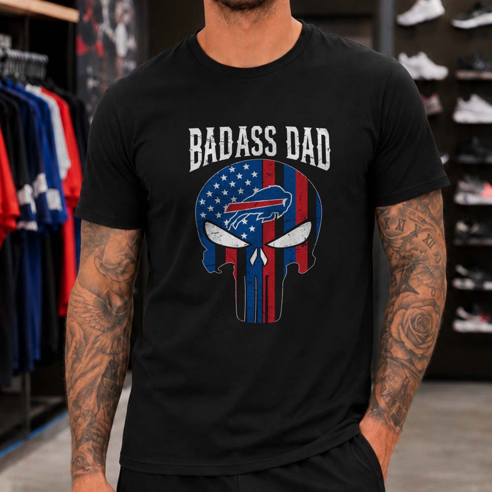 Badass Dad Buffalo Bills Punisher Skull American Flag Football Father’s Day T-Shirt Badass Dad Buffalo Bills Punisher Skull American Flag Football Father’s Day T-Shirt