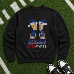 Beavis And Butt-Head Christmas Merry Kissmyass Funny Buffalo Bills Fan T-Shirt
