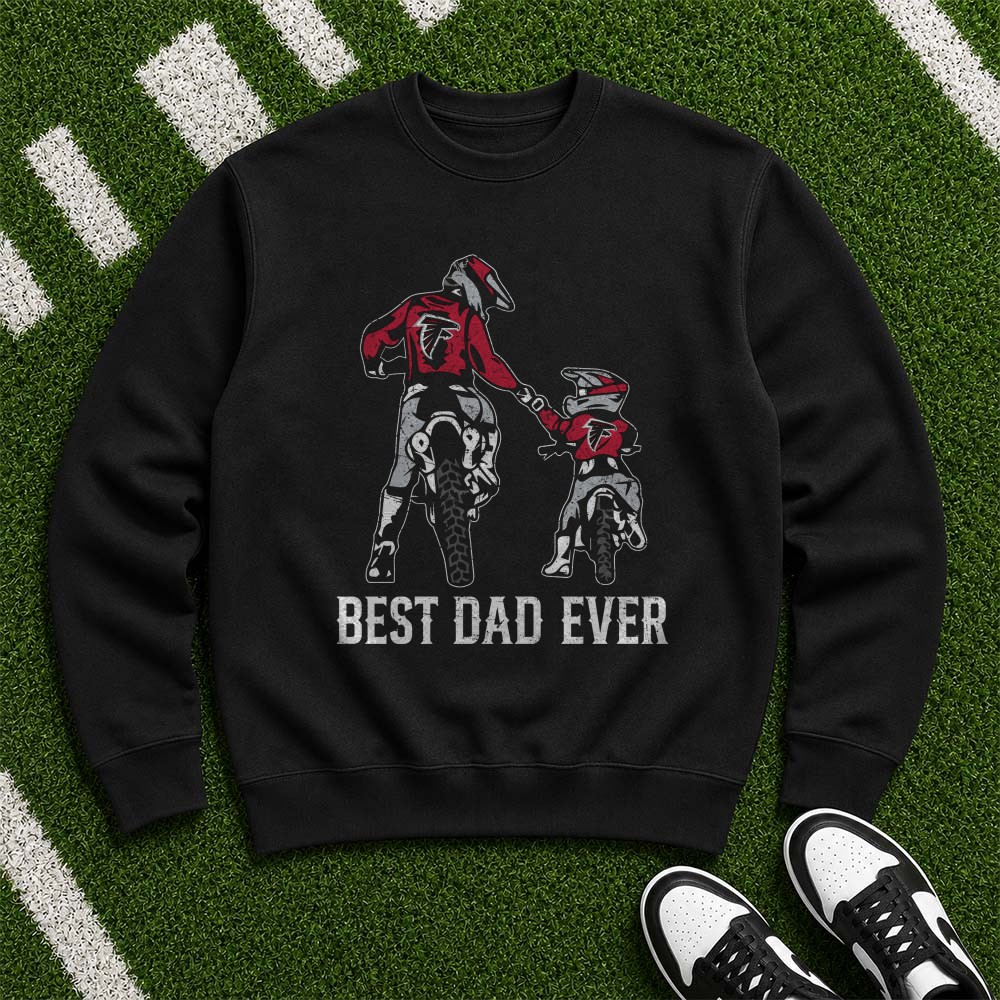 Best Dad Ever Atlanta Falcons Motocross Dad And Kid Football Fan T-Shirt Best Dad Ever Atlanta Falcons Motocross Dad And Kid Football Fan T-Shirt