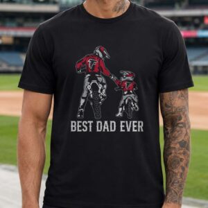 Best Dad Ever Atlanta Falcons Motocross Dad And Kid Football Fan T-Shirt