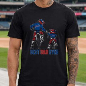 Best Dad Ever Buffalo Bills Motocross Dirt Bike Father Son Football Gift T-Shirt