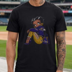 Betty Boop Baltimore Ravens Football Stylish Women Lover Gift T-Shirt