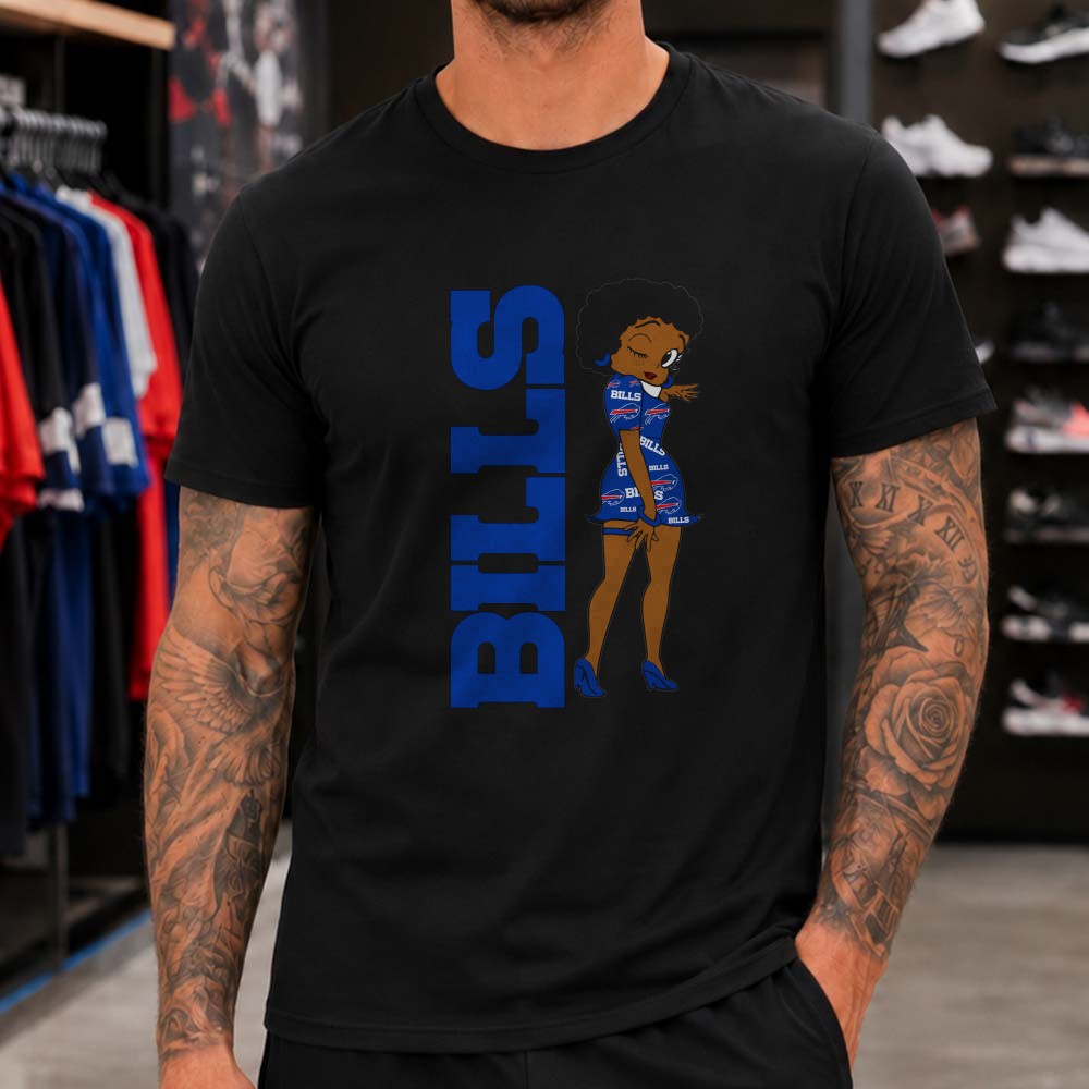 Betty Boop Buffalo Bills Football Women Stylish Supporter T-Shirt Betty Boop Buffalo Bills Football Women Stylish Supporter T-Shirt