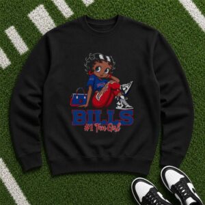 Betty Boop Buffalo Bills Number 1 Fan Girl Louis Vuitton Sneakers Women T-Shirt