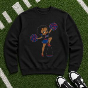 Betty Boop Cheerleader Buffalo Bills Pom Pom Game Day Women T-Shirt