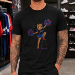 Betty Boop Cheerleader Buffalo Bills Pom Pom Game Day Women T-Shirt