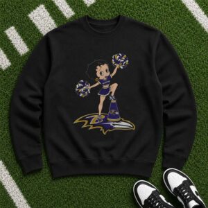 Betty Boop Cheerleader Women Baltimore Ravens Fan T-Shirt