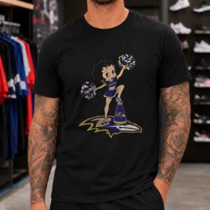 Betty Boop Cheerleader Women Baltimore Ravens Fan T-Shirt