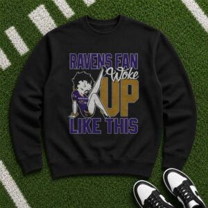 Betty Boop Ravens Fan Woke Up Like This Women Baltimore Ravens T-Shirt