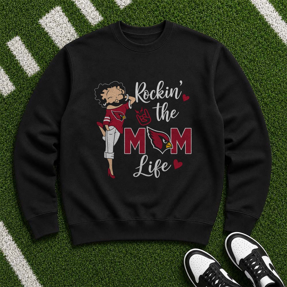 Betty Boop Rockin The Mom Life Mother Arizona Cardinals NFL T-Shirt Betty Boop Rockin The Mom Life Mother Arizona Cardinals NFL T-Shirt