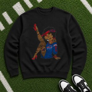 Betty Boop Tattoo Sleeve Buffalo Bills Bandana Street Style Women T-Shirt