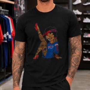 Betty Boop Tattoo Sleeve Buffalo Bills Bandana Street Style Women T-Shirt
