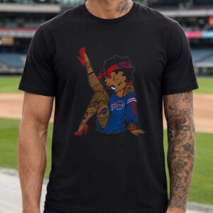 Betty Boop Tattoo Sleeve Buffalo Bills Bandana Street Style Women T-Shirt