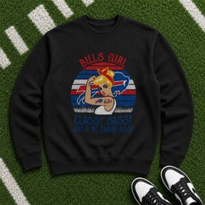 Bills Girl Classy Sassy And A Bit Smart Assy Blonde Pin-Up Women Buffalo Bills T-Shirt