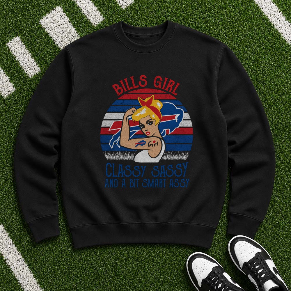 Bills Girl Classy Sassy And A Bit Smart Assy Blonde Pin-Up Women Buffalo Bills T-Shirt Bills Girl Classy Sassy And A Bit Smart Assy Blonde Pin-Up Women Buffalo Bills T-Shirt