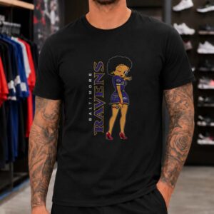 Black Betty Boop African American Women Baltimore Ravens T-Shirt