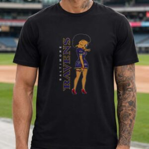 Black Betty Boop African American Women Baltimore Ravens T-Shirt