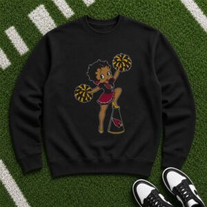Black Betty Boop Arizona Cardinals Cheerleader T-Shirt
