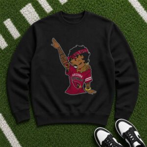 Black Betty Boop Dabbing Arizona Cardinals Tattoo T-Shirt