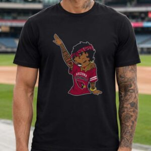 Black Betty Boop Dabbing Arizona Cardinals Tattoo T-Shirt