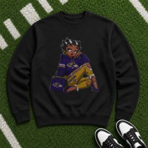 Black Betty Boop Drip Style African American Women Baltimore Ravens T-Shirt