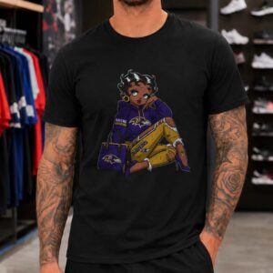 Black Betty Boop Drip Style African American Women Baltimore Ravens T-Shirt