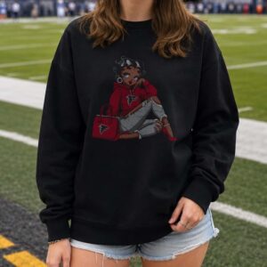 Black Betty Boop Hoodie Casual Atlanta Falcons Football Fan Women T-Shirt