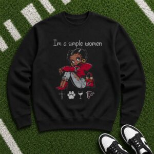 Black Betty Boop I'm A Simple Woman Atlanta Falcons Football Fan T-Shirt