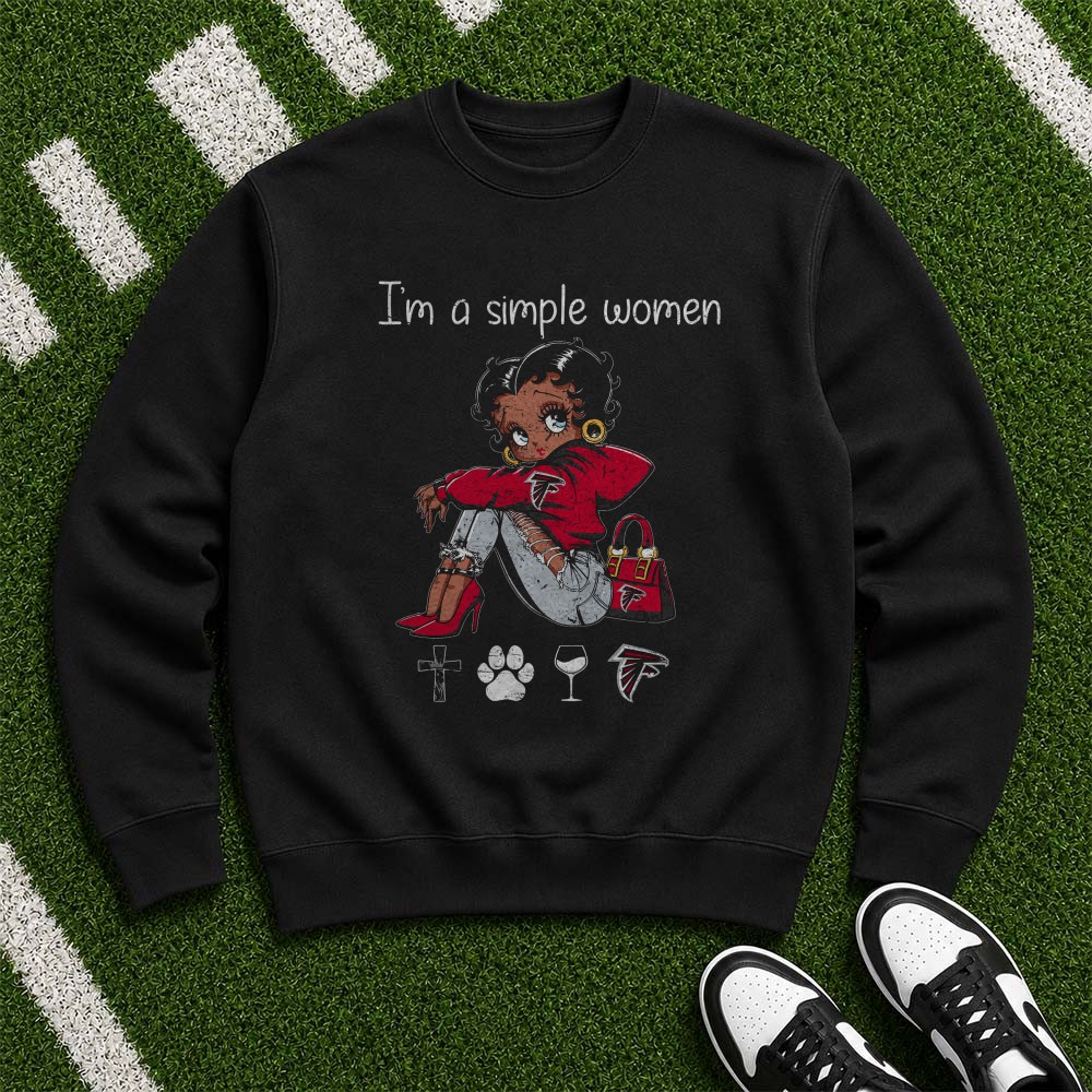 Black Betty Boop I’m A Simple Woman Atlanta Falcons Football Fan T-Shirt Black Betty Boop I’m A Simple Woman Atlanta Falcons Football Fan T-Shirt