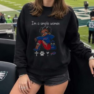 Black Betty Boop I'm A Simple Women Cross Dog Paw Wine African American Women Buffalo Bills T-Shirt (1)