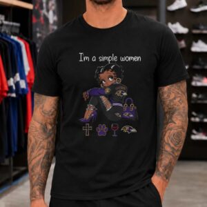 Black Betty Boop I_m A Simple Women Cross Wine African American Baltimore Ravens T-Shirt