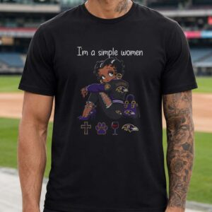 Black Betty Boop I_m A Simple Women Cross Wine African American Baltimore Ravens T-Shirt