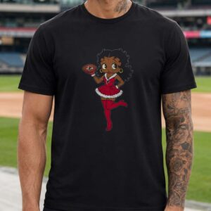 Black Betty Boop Santa Atlanta Falcons Christmas Football Fan T-Shirt