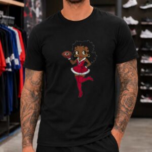 Black Betty Boop Santa Atlanta Falcons Christmas Football Fan T-Shirt